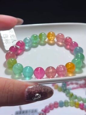 100% Natural Mermaid Tourmaline Bracelet w/certificate